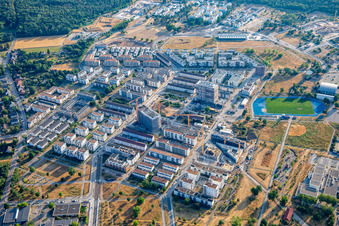 Vue aérienne de Franklin Village à le quartier Käfertal in Mannheim dans le département Bade-Wurtemberg, Allemagne
