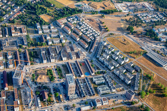 Vue aérienne de Avenue Abraham Lincoln à le quartier Käfertal in Mannheim dans le département Bade-Wurtemberg, Allemagne