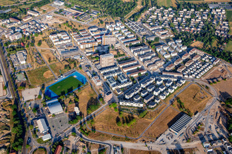 Vue aérienne de Rue George Washington à le quartier Käfertal in Mannheim dans le département Bade-Wurtemberg, Allemagne