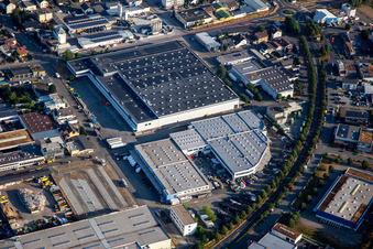 Vue aérienne de Zone industrielle Lilienthalstr à Viernheim dans le département Hesse, Allemagne