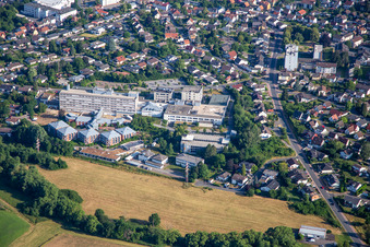 Vue aérienne de Hôpital de district Erbach à le quartier Lauerbach in Erbach dans le département Hesse, Allemagne