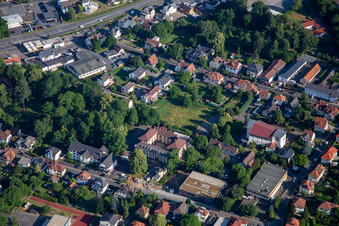Vue aérienne de Administration municipale Michelstadt à Michelstadt dans le département Hesse, Allemagne