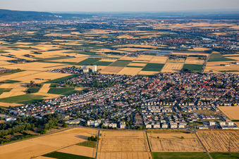 Vue aérienne de Du nord-ouest à Heddesheim dans le département Bade-Wurtemberg, Allemagne