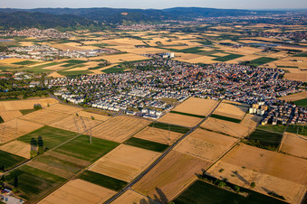 Photographie aérienne de Du nord-ouest à Heddesheim dans le département Bade-Wurtemberg, Allemagne