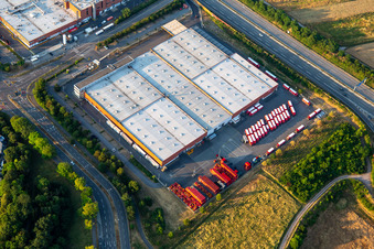 Vue aérienne de Coca-Cola Europacific Partners Deutschland GmbH, emplacement Mannheim à le quartier Vogelstang in Mannheim dans le département Bade-Wurtemberg, Allemagne