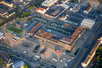 Vue aérienne de Service d'incendie Mannheim - Caserne principale à le quartier Almenhof in Mannheim dans le département Bade-Wurtemberg, Allemagne