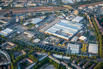 Vue aérienne de John Deere Lanzstr à le quartier Lindenhof in Mannheim dans le département Bade-Wurtemberg, Allemagne