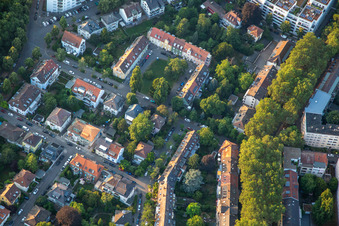 Vue aérienne de Place Kalmit à le quartier Lindenhof in Mannheim dans le département Bade-Wurtemberg, Allemagne