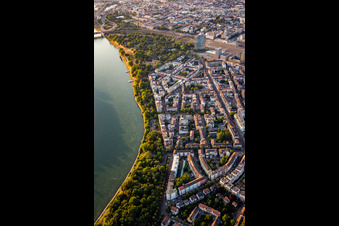 Vue aérienne de Waldparkstr à le quartier Lindenhof in Mannheim dans le département Bade-Wurtemberg, Allemagne