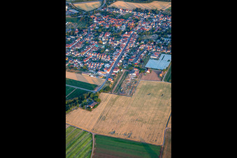 Vue aérienne de Rue de la gare à Schwegenheim dans le département Rhénanie-Palatinat, Allemagne