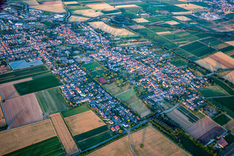 Vue aérienne de De l'ouest à Schwegenheim dans le département Rhénanie-Palatinat, Allemagne