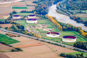 Vue aérienne de Ancien parc de stockage à Jockgrim dans le département Rhénanie-Palatinat, Allemagne