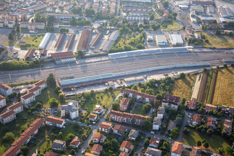 Vue aérienne de Gare de triage à Gorizia dans le département Gorizia, Italie