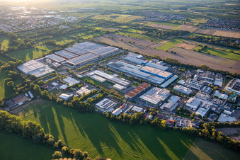 Vue aérienne de Zone industrielle avec Ronal et Michelin à Landau in der Pfalz dans le département Rhénanie-Palatinat, Allemagne