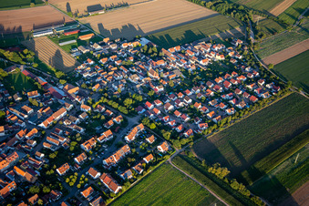 Vue aérienne de Rappenfeld inférieur à le quartier Mörlheim in Landau in der Pfalz dans le département Rhénanie-Palatinat, Allemagne