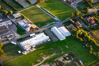 Vue aérienne de Industriestr à le quartier Billigheim in Billigheim-Ingenheim dans le département Rhénanie-Palatinat, Allemagne