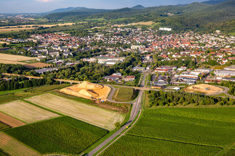 Vue aérienne de Excavation du tunnel sur la B48 à Pleisweiler-Oberhofen dans le département Rhénanie-Palatinat, Allemagne