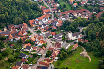 Photographie aérienne de Neewiller-près-Lauterbourg dans le département Bas Rhin, France
