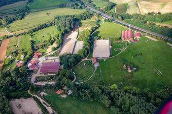 Vue d'oiseau de Harras de la Née à Mothern dans le département Bas Rhin, France