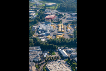 Vue aérienne de Xella Germany GmbH à le quartier Freistett in Rheinau dans le département Bade-Wurtemberg, Allemagne