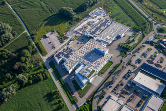 Vue aérienne de Groupe Zimmer Am Glockenloch à le quartier Freistett in Rheinau dans le département Bade-Wurtemberg, Allemagne