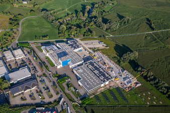 Groupe Zimmer Am Glockenloch à le quartier Freistett in Rheinau dans le département Bade-Wurtemberg, Allemagne hors des airs