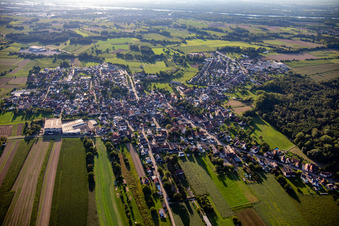 Vue aérienne de Du nord-est à le quartier Bodersweier in Kehl dans le département Bade-Wurtemberg, Allemagne