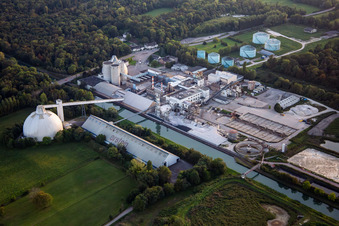 Vue oblique de Sucrerie d'ERSTEIN / Cristal Union à Erstein dans le département Bas Rhin, France
