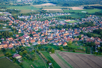 Obenheim dans le département Bas Rhin, France d'en haut