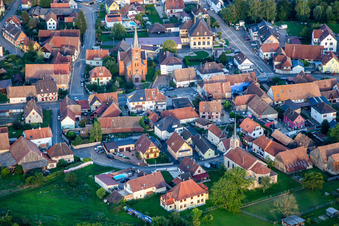 Obenheim dans le département Bas Rhin, France hors des airs