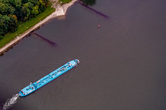 Neuburgweier, port douanier à Au am Rhein dans le département Bade-Wurtemberg, Allemagne d'en haut