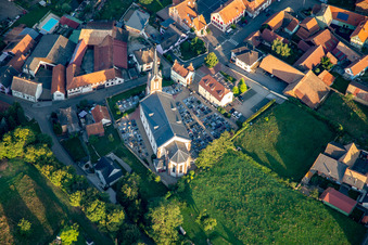 Vue oblique de Uhlwiller dans le département Bas Rhin, France