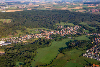 Vue oblique de Mertzwiller dans le département Bas Rhin, France