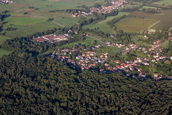 Biblisheim dans le département Bas Rhin, France depuis l'avion
