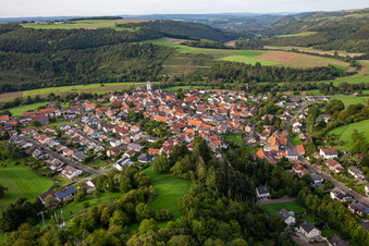 Vue aérienne de Du sud à Rehborn dans le département Rhénanie-Palatinat, Allemagne
