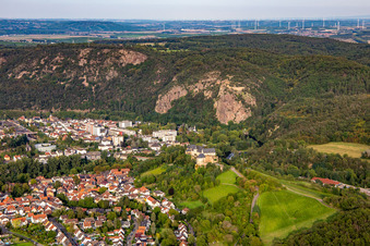 Vue aérienne de De l'ouest à le quartier Ebernburg in Bad Kreuznach dans le département Rhénanie-Palatinat, Allemagne