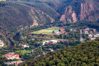 Vue aérienne de Stade Salinental et Salinental Bad Kreuznach - Salle d'inhalation en plein air à Bad Kreuznach dans le département Rhénanie-Palatinat, Allemagne