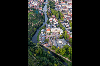 Vue aérienne de Kurhaus et Hôtel Fürstenhof à Bad Kreuznach dans le département Rhénanie-Palatinat, Allemagne