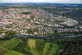 Vue aérienne de Vue d'ensemble depuis le sud-ouest à Bad Kreuznach dans le département Rhénanie-Palatinat, Allemagne