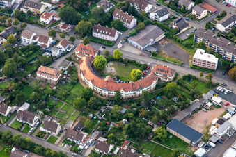 Vue aérienne de Complexe résidentiel Rondell sur la Rüdesheimer Straße à Bad Kreuznach dans le département Rhénanie-Palatinat, Allemagne