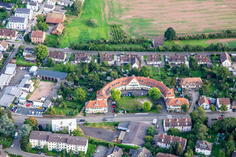 Photographie aérienne de Complexe résidentiel Rondell sur la Rüdesheimer Straße à Bad Kreuznach dans le département Rhénanie-Palatinat, Allemagne