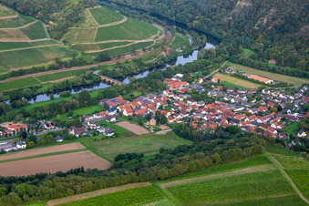 Vue aérienne de Pont Luitpold sur la Nahe à Oberhausen an der Nahe dans le département Rhénanie-Palatinat, Allemagne