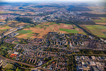 Vue aérienne de Du sud à le quartier Hohenstange in Tamm dans le département Bade-Wurtemberg, Allemagne