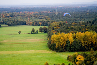Vue oblique de Otterbachtal à Minfeld dans le département Rhénanie-Palatinat, Allemagne