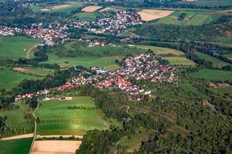 Vue aérienne de De l'est à le quartier Bruch in Weissach im Tal dans le département Bade-Wurtemberg, Allemagne