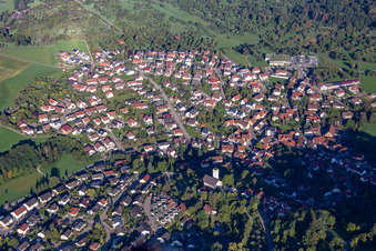 Vue aérienne de De l'est à le quartier Lippoldsweiler in Auenwald dans le département Bade-Wurtemberg, Allemagne