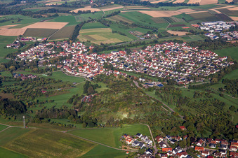 Vue aérienne de De l'est à le quartier Lippoldsweiler in Auenwald dans le département Bade-Wurtemberg, Allemagne