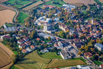 Vue aérienne de Centre d'épilepsie Kork à le quartier Kork in Kehl dans le département Bade-Wurtemberg, Allemagne