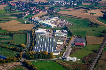 Vue aérienne de BLG Logistics Solutions GmbH & Co. KG à le quartier Legelshurst in Willstätt dans le département Bade-Wurtemberg, Allemagne