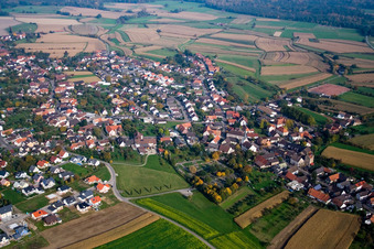 Vue aérienne de Du sud-ouest à le quartier Legelshurst in Willstätt dans le département Bade-Wurtemberg, Allemagne